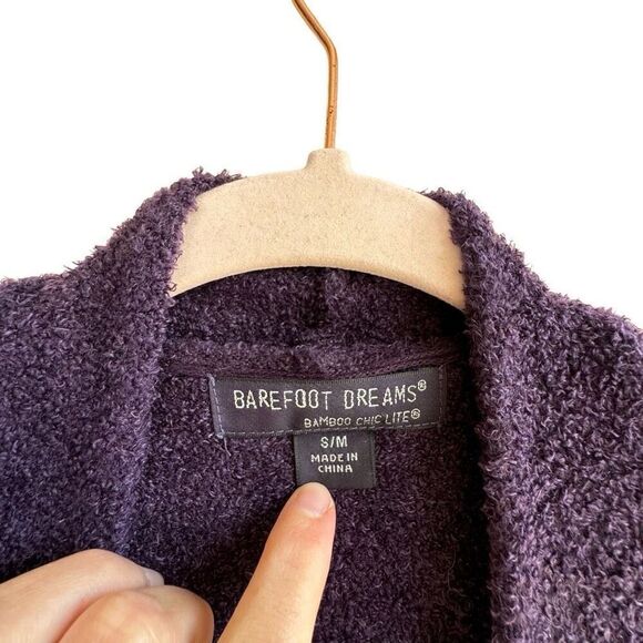 Barefoot Dreams CozyChic Lite Calypso Wrap Cardigan Purple Women’s S/M - Picture 5 of 6